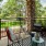 a patio with a table and chairs